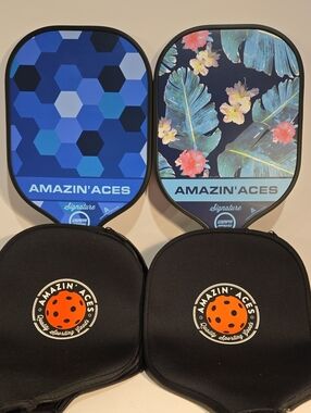 Amazin Aces Men's Pickleball Paddle - Blue Hex / Floral